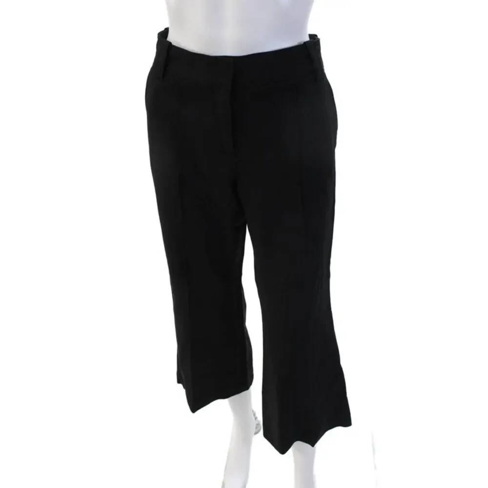 A.L.C. Womens Cropped Dress Pants Black Hook & Eye Size 6